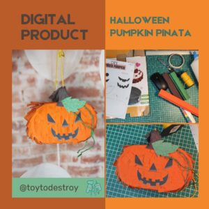 DIY Pumpkin Piñata Pattern for Halloween Fun - Digital Printable
